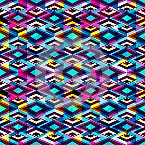 Bright abstract geometric colored seamless background