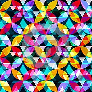 Bright abstract geometric colored seamless background