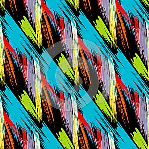 Bright abstract geometric seamless pattern in graffiti style. Quality illustration for your design