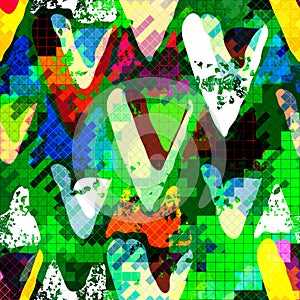 Bright abstract geometric seamless pattern in graffiti style. Quality vector illustration for your design photo