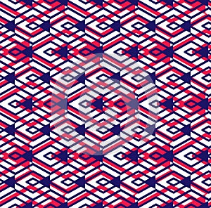 Bright abstract seamless pattern with interweave lines. Vector