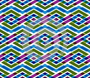Bright abstract seamless pattern with interweave lines. Vector p photo
