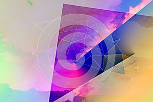 Bright abstract triangles blue background