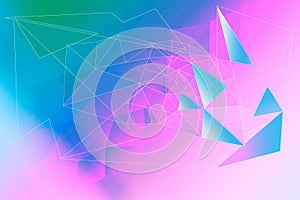 Bright abstract triangles blue background