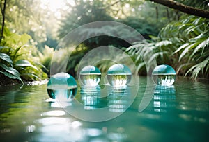 Bright abstract water drops background. Natural backdrop