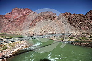 Bright Angel Bridge over Grand Canyon