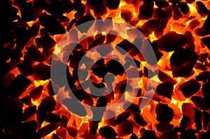 A bright background consisting of a texture of burning coal.