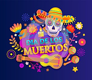 Bright banner for Day of the dead.