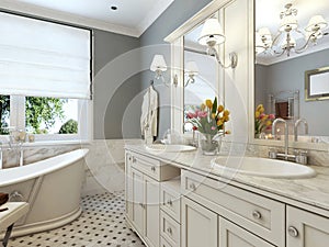 Bright bathroom classic design