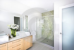 A bright bathroom in new luxury home