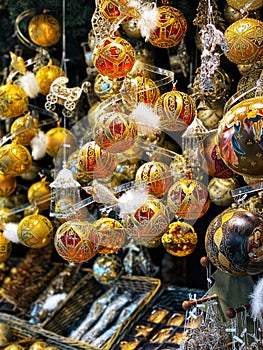 Bright baubles at Christmas market