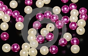 Bright beads close up