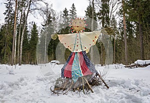 Bright beautiful effigy of Maslenitsa.