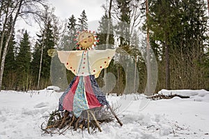 Bright beautiful effigy of Maslenitsa.