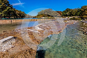 Bright Beautiful Fall Foliage on the Crystal Clear Frio River.