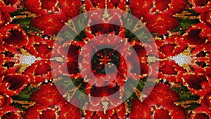 Bright beautiful mosaic like flower, beautiful ornament, 3d render computer generated background