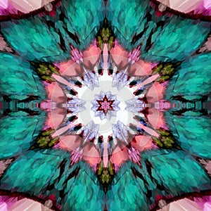 Bright and beautifully floral intrique mandala design