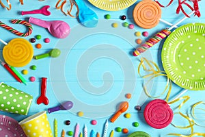 Bright birthday background with sweets