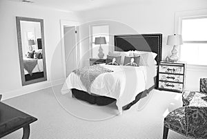 Bright Black and White bedroom