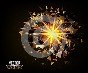 Bright blast in dark. Vector abstract background.