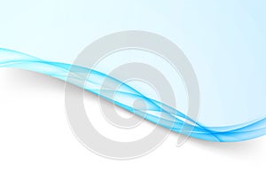 Bright blue abstract transparent border swoosh line background photo