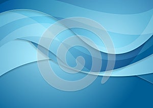 Bright blue abstract waves background