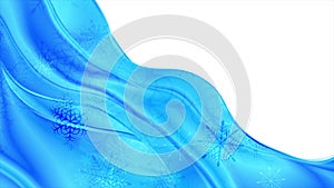 Bright blue abstract wavy Christmas winter motion background