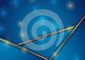 Bright blue and golden deluxe corporate background