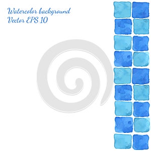 Bright blue green seamless watercolor tile background.