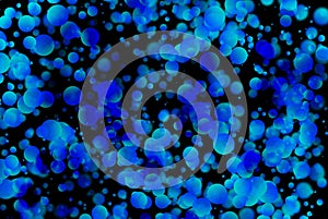 Bright blue bubbles background