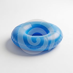 Blue Inflatable Ring Floating on White Surface swimming ring pool float