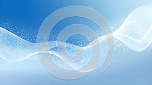 Bright Blue Light Wave with Soft Sparkling Particles