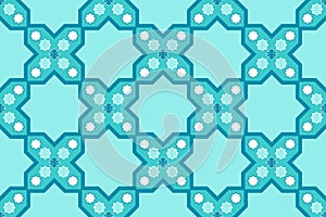 Bright blue modern Moroccan geometric minimal seamless pattern decoration. design for background, carpet, wallpaper backdrop,