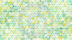 Bright blue and orange halftone dots abstract technology motion background