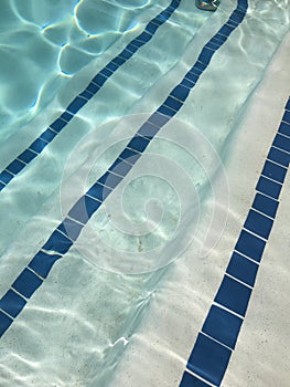 Bright blue pool water closeup