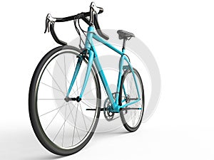 Bright blue profesional sports bike