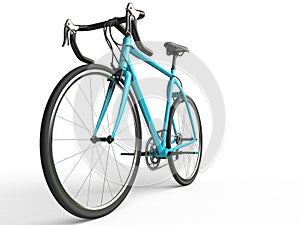 Bright blue profesional sports bike photo