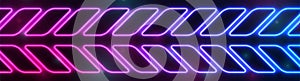 Bright blue purple abstract neon arrows tech sci-fi background