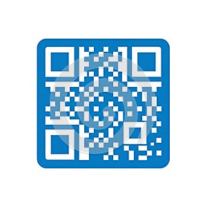Blue QR Code with Rounded Corners on a White Background qr code barcode