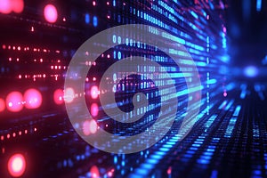 Vibrant Digital Data Flowing in Blue and Red Patterns