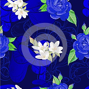 Bright blue roses for seamless