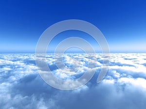 Bright blue sky above the cloud