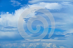 Bright blue sky with clouds as abstract background