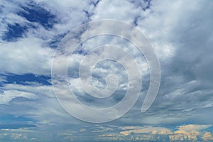 Bright blue sky with clouds as abstract background