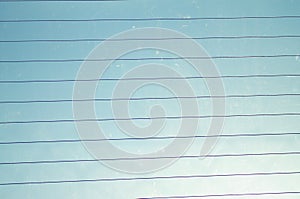Blue sky with straight, even strands. photo