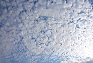 Bright Blue sky with white cloud. Beautiful sky background and wallpaper.