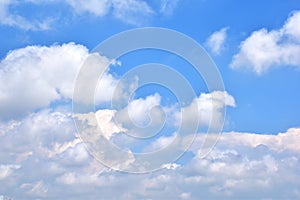 Bright Blue sky with white cloud. Beautiful sky background and wallpaper.