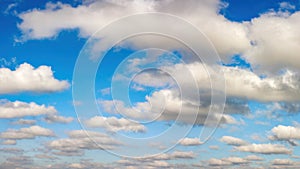 Bright blue sky with white clouds. Background image