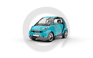 Bright Blue Small Car