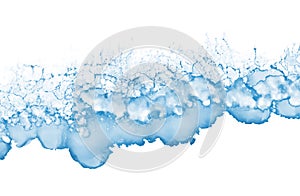 Bright blue stains texture background isolated on white.